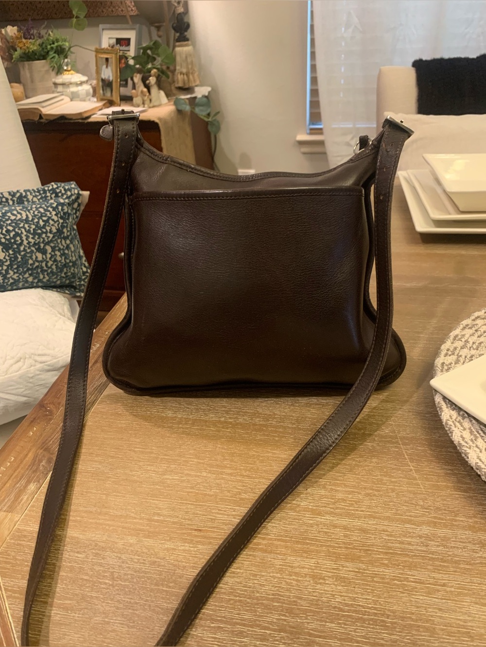 Vintage Coach Brown Leather Messenger Crossbody Bag